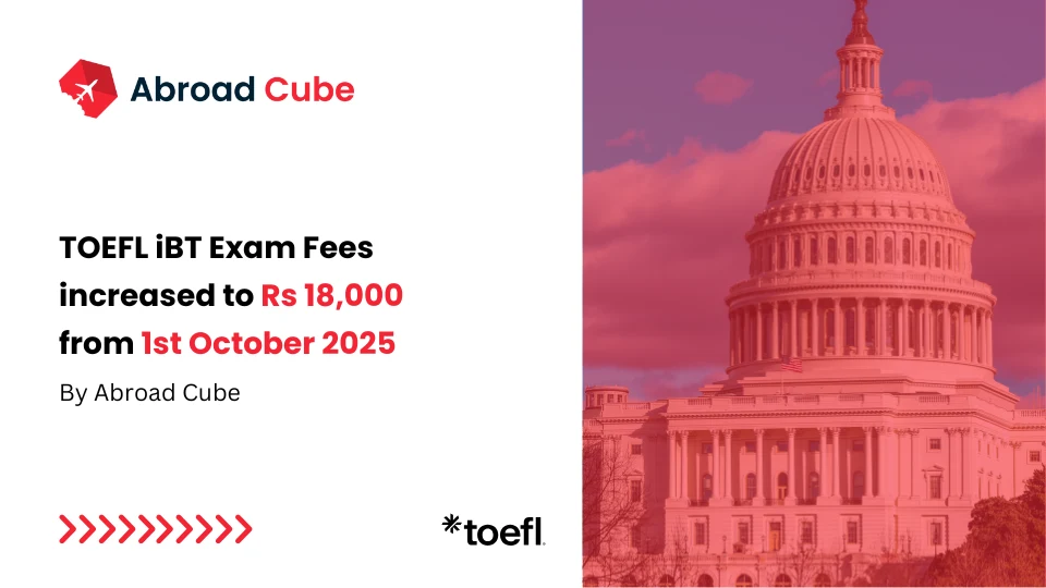 TOEFL Exam Fees increased to Rs 18000 from 1st October 2025